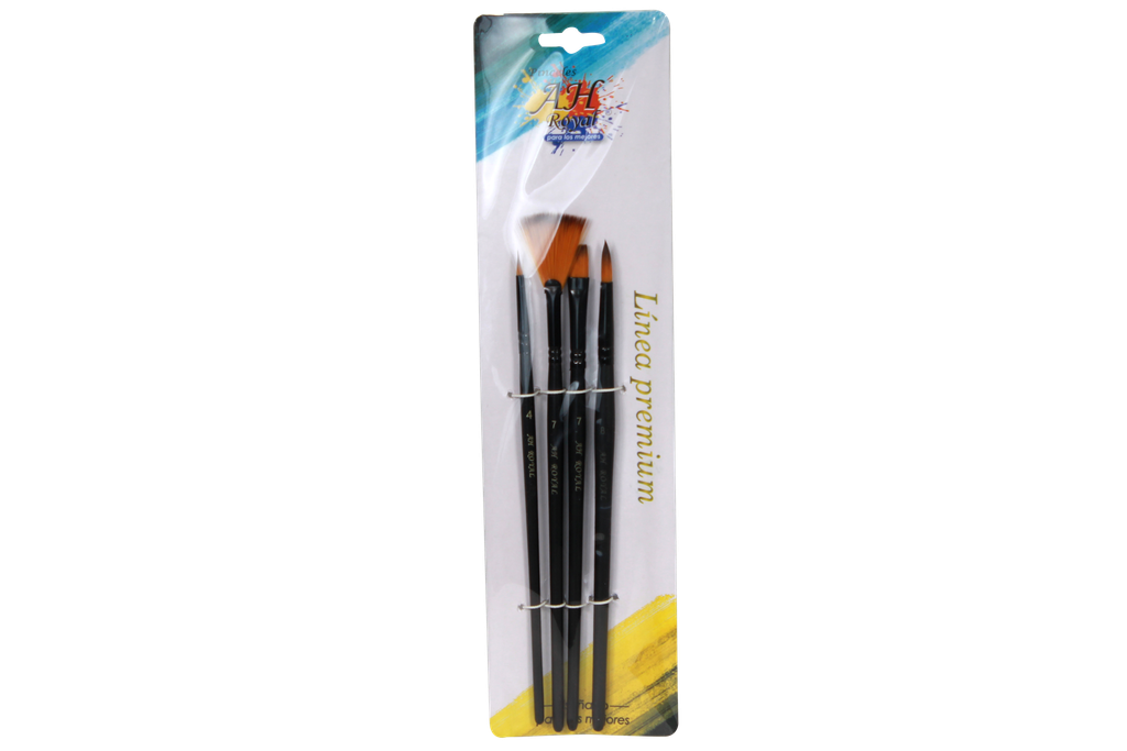 PINCEL AH ROYAL NEGRO LINEA PREMIUM X4 NEGRO SURTIDO [PAC90356-1016]