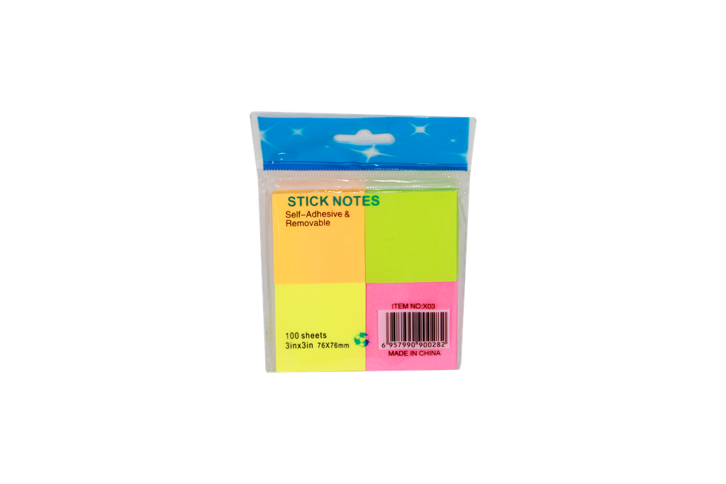 PAPEL PARA NOTAS X 4 X 100 HOJAS [PAC90423-897]