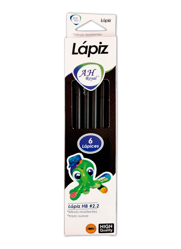 LAPIZ AH ROYAL NEGRO 2HB   (DISPLAY X 6UNDS) CAJA X 480 DISPLAY [PAC2511]