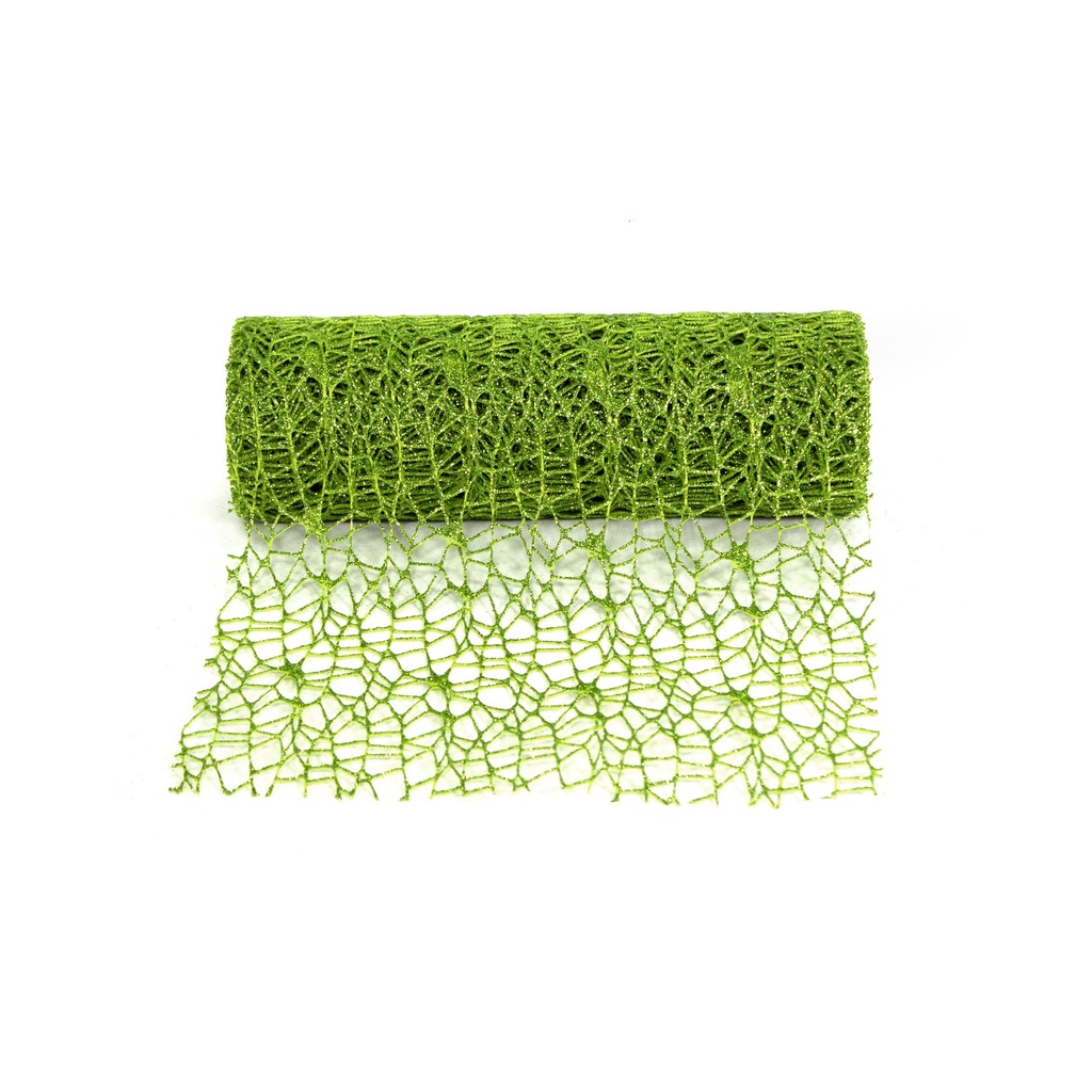 MALLA DE NAVIDAD  CON POLVO VERDE CAJA X 120 UNDS  [PAC2626]