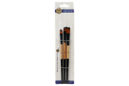 [PI133] PINCEL KEEP SMILING X3 SURTIDO MANGO NEGRO MADERA [PAC20732-133]