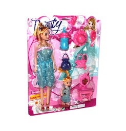 [JU8616] MUÑECA GRANDE Y PEQUEÑA PRINCESA EN CARTON [JS-88081]