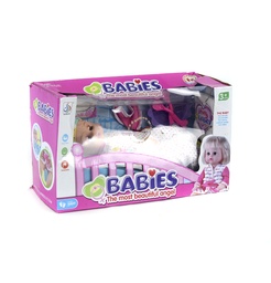 [JU7807] MUÑECA BEBE CON PLATO  DE 16 PULGADAS [XK006-2H]