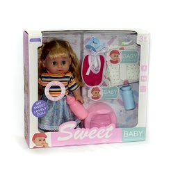 [JU4727] MUÑECA CON VASENILLA CON 7 ACCESORIOS CAJA X24 [MY8863-16]