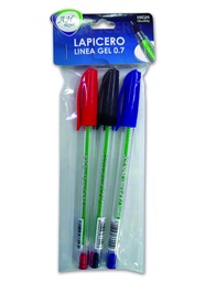 [KT2050S] BOLIGRAFO X3 LINEA SEMIGEL 0.7 NEGRO, AZUL, ROJO