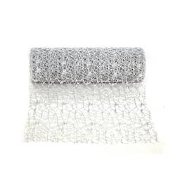 [HO44] MALLA DE NAVIDAD  CON POLVO PLATA -CAJA X 120 UNDS- [PAC2624]