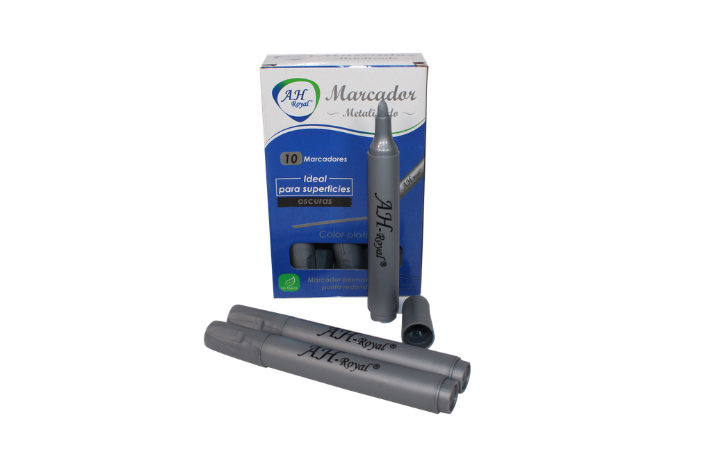 MARCADOR AH ROYAL METALICO PLATA 420 (DISPLAY X10UNDS) GRUESO [PAC90023-1160]
