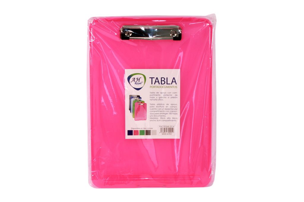 TABLA AH ROYAL  PORTA  DOCUMENTOS  5 COLORES SURTIDOS [PAC90368-2514]