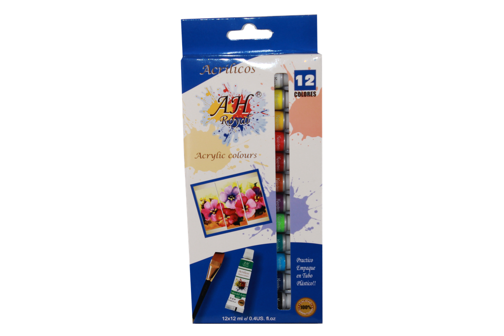 ACRILICO AH ROYAL 12 COLORES  CAJA X 60 UNDS  [PAC70059-4010]