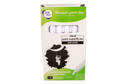 [PA1147] MARCADOR AH ROYAL METALICO BLANCO  DELGADO CAJA X144 (DISPLAY X12UNDS) [PAC90021-1147]
